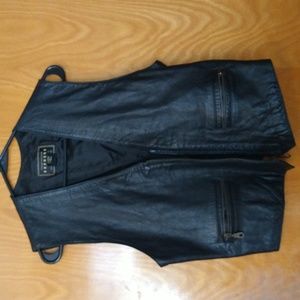 Black leather vest